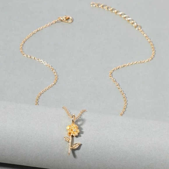 2/$10 NEW! Dainty Rose Flower Charm Necklace Dainty Cute Boho Sunmer - Picture 2 of 5